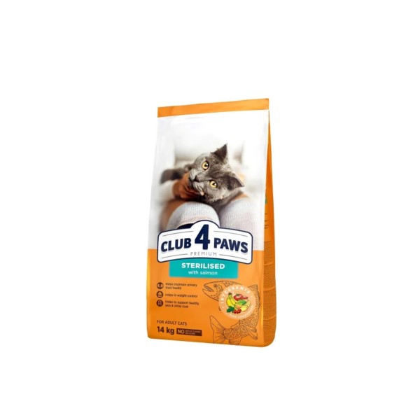 Club4Paws Premium Kısırlaştırılmış Somonlu Kedi Maması 14kg