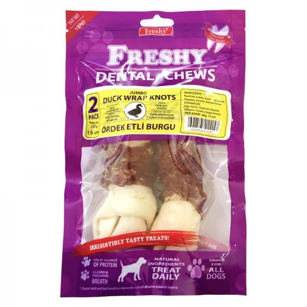 Freshy Dental Duck Ördek Eti Kaplı Köpek Ödülü 120 gr 15 Cm