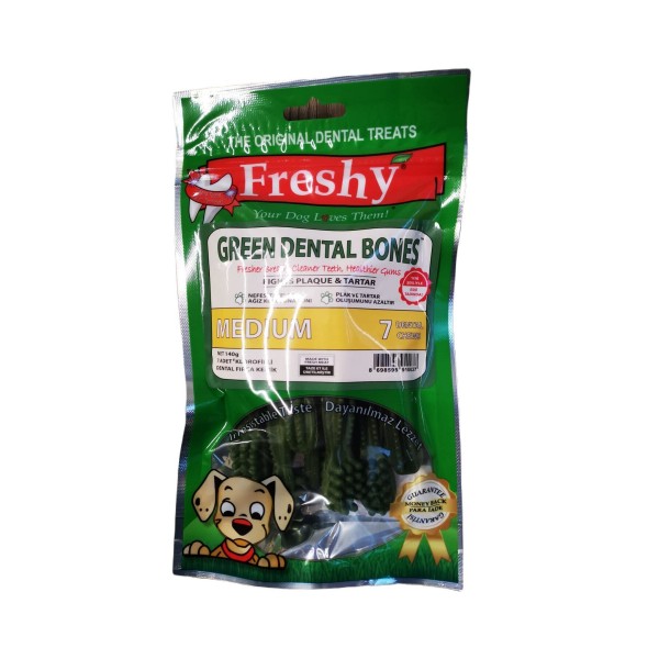 Green Dental Bones Medium Diş Fırçası Şeklinde 7 Li