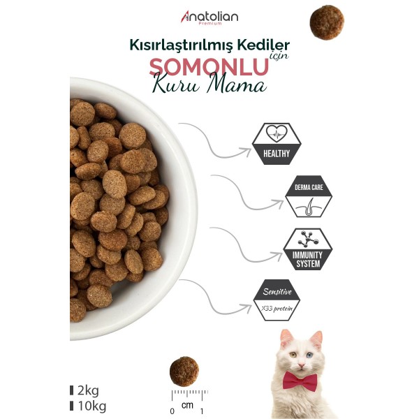 Anatolian Sterilised Salmon Somonlu Kısırlaştırılmış Kedi Maması 2 Kg