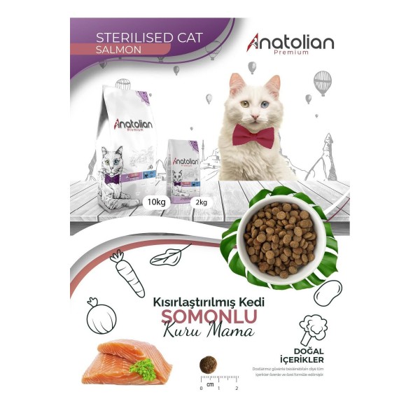 Anatolian Sterilised Salmon Somonlu Kısırlaştırılmış Kedi Maması 2 Kg