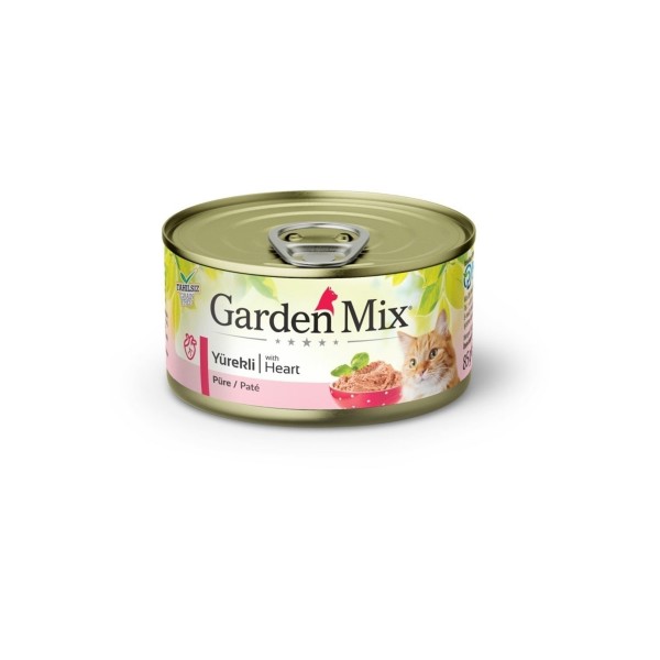 Garden Mix Kıyılmış Yürekli Tahılsız Yetişkin Kedi Konservesi 85gr