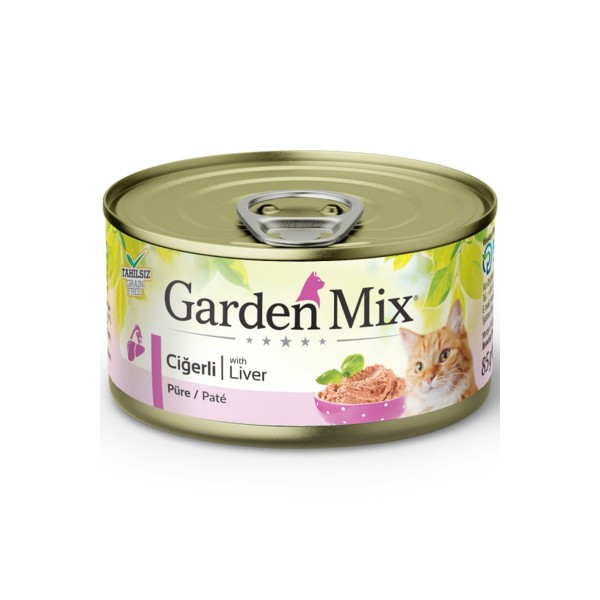 Garden Mix Kıyılmış Ciğerli Tahılsız Konserve Kedi Maması-85 Gr