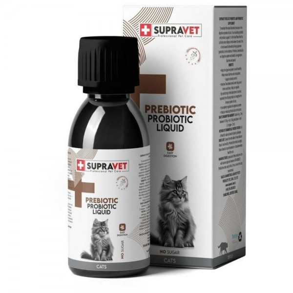 Supravet Probiyotik, Kedi Bağışıklık Güçlendirici Sıvı Probiyotik + Prebiyotik Takviyesi 100ml